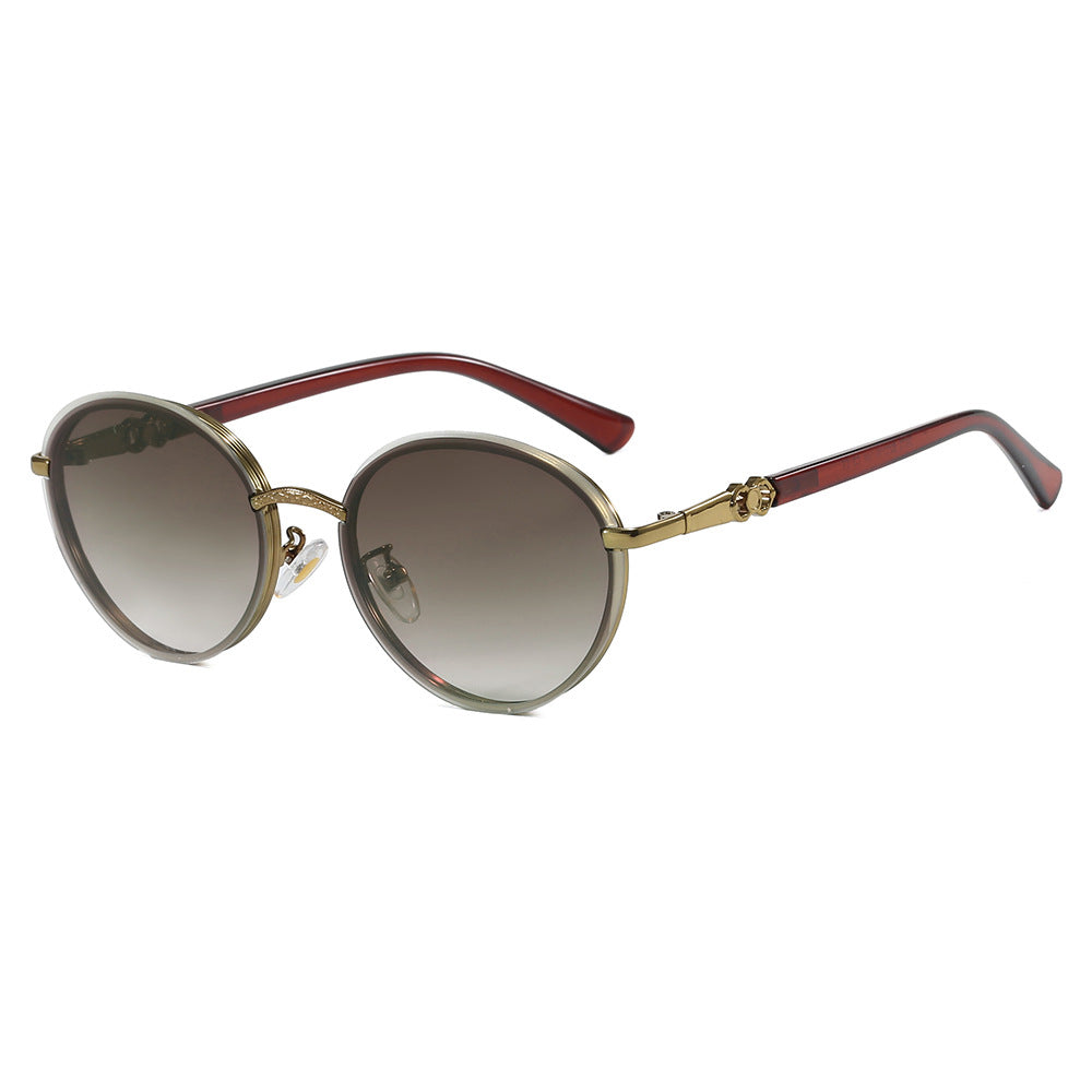 Ladies elegant round sunglasses with mirrored effect Bowlift