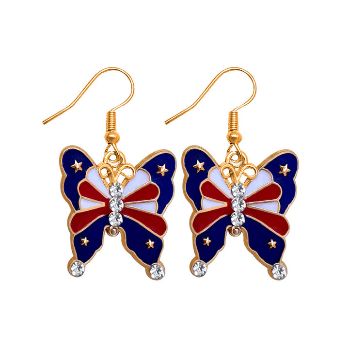 Women's earrings in flip-flop design with crystal embellishment and enamel flag motif Bowlift