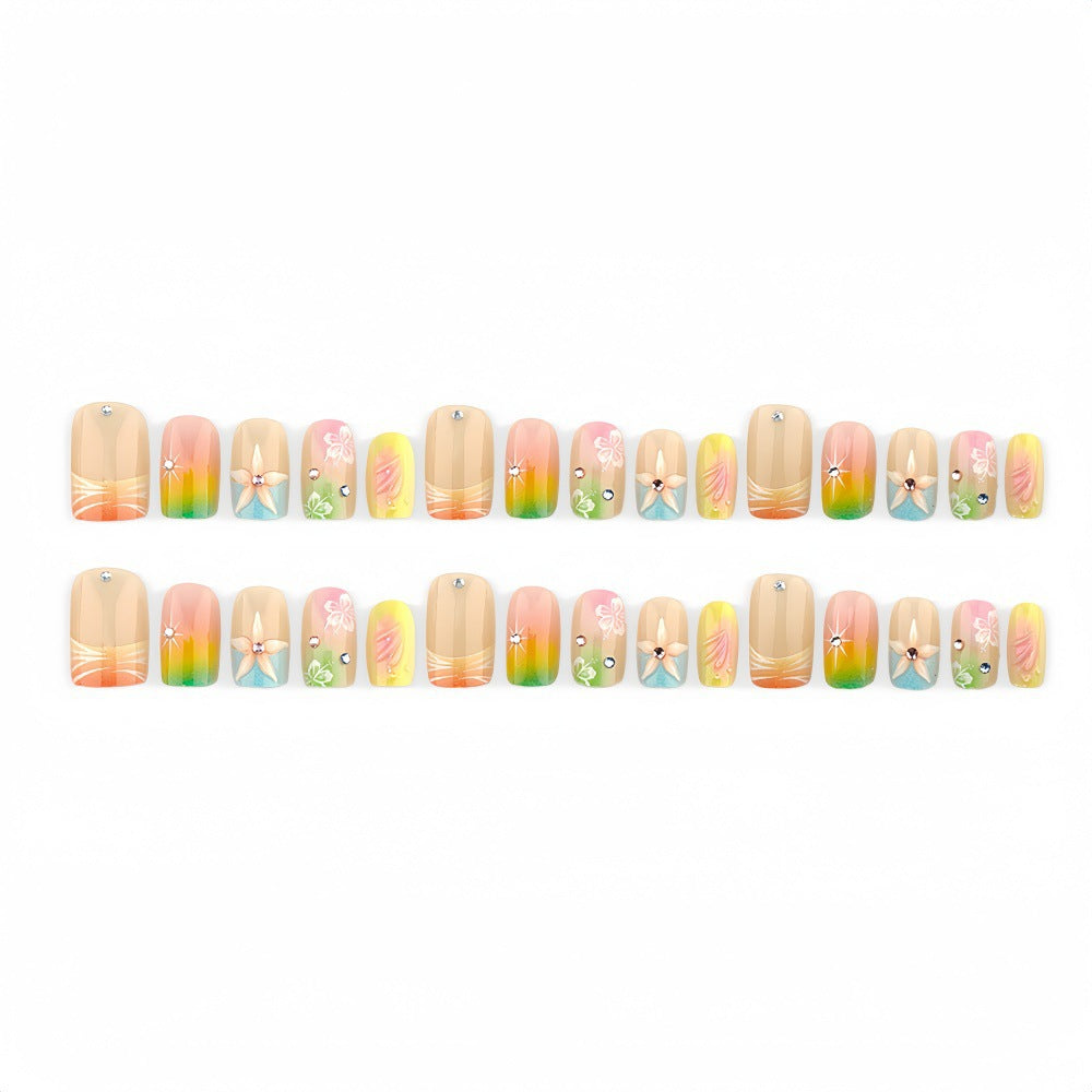 Artful Nail Tips with Floral Accents Bowlift