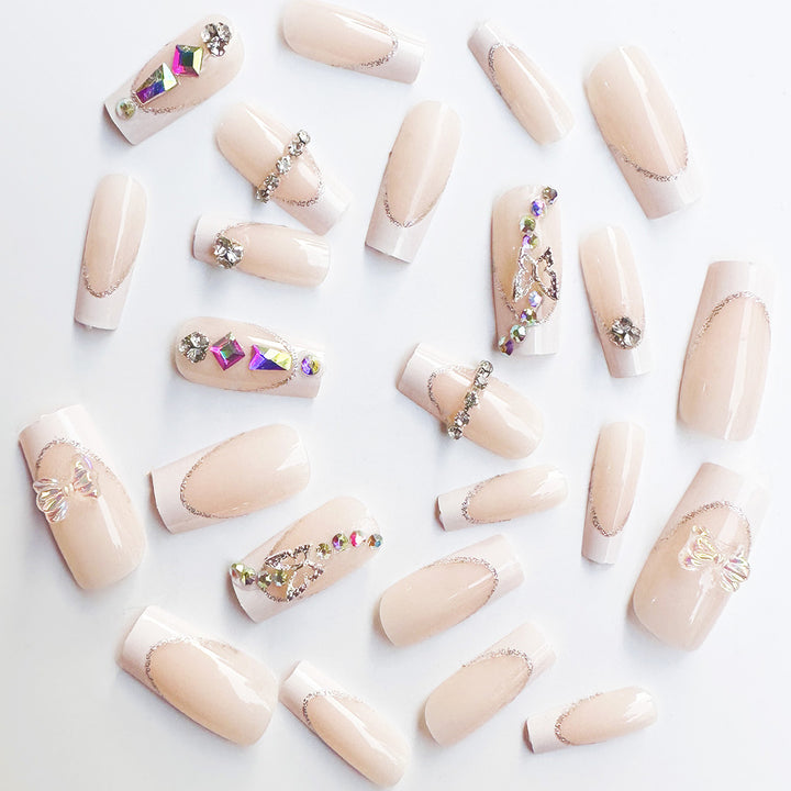 Decorative Rhinestone Nail Art Extensions Bowlift