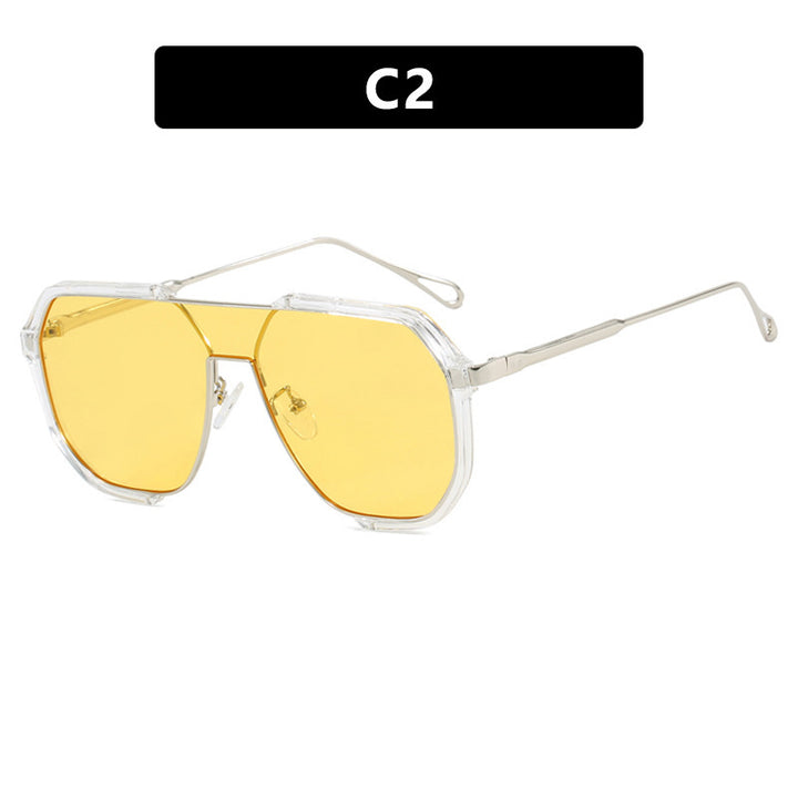 Ladies extravagant sunglasses in hexagonal design with transparent frame Bowlift
