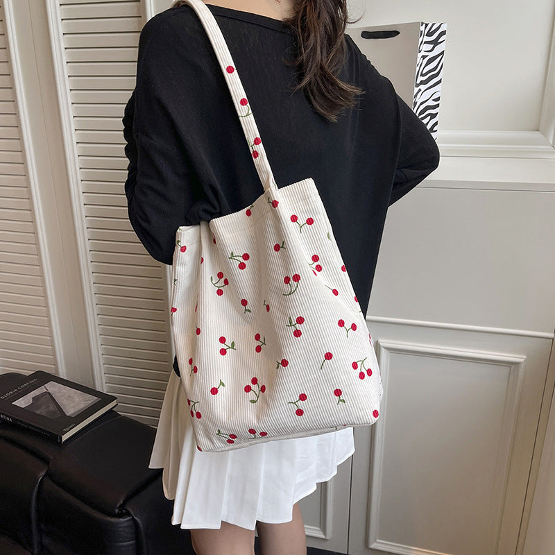WoPlayful Cherry Print Tote Bag Bowlift