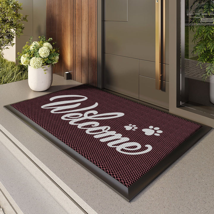 Stylish Paw Print Welcome Mat Bowlift