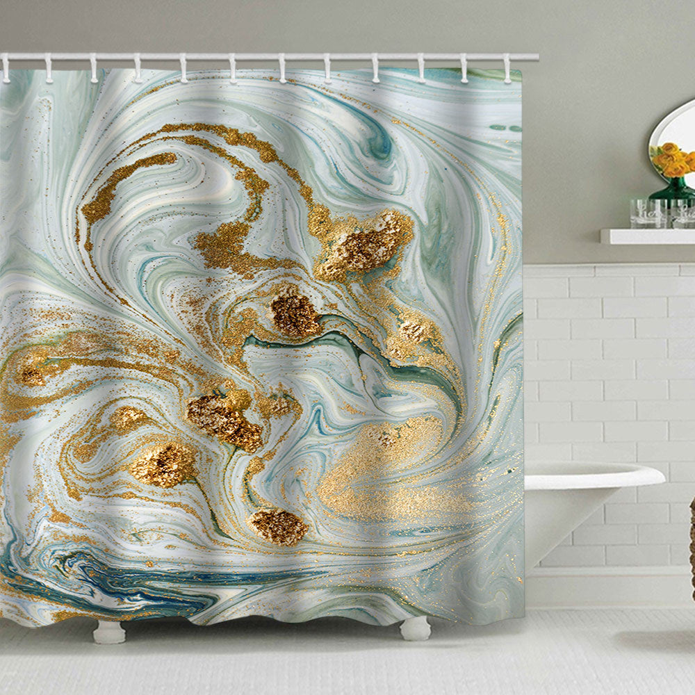 Artistic Marble Design Shower Curtain Bowlift