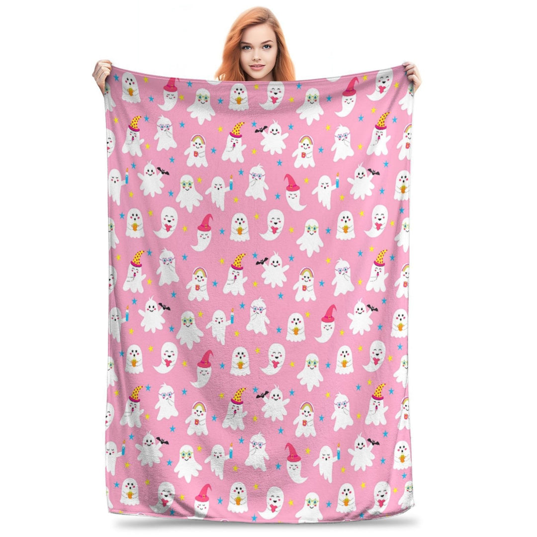 Halloween-Themed Cozy Fleece Blanket