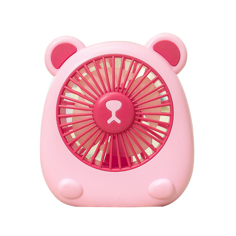 Ladies Portable Hand Fan with Creative Bear Design Bowlift