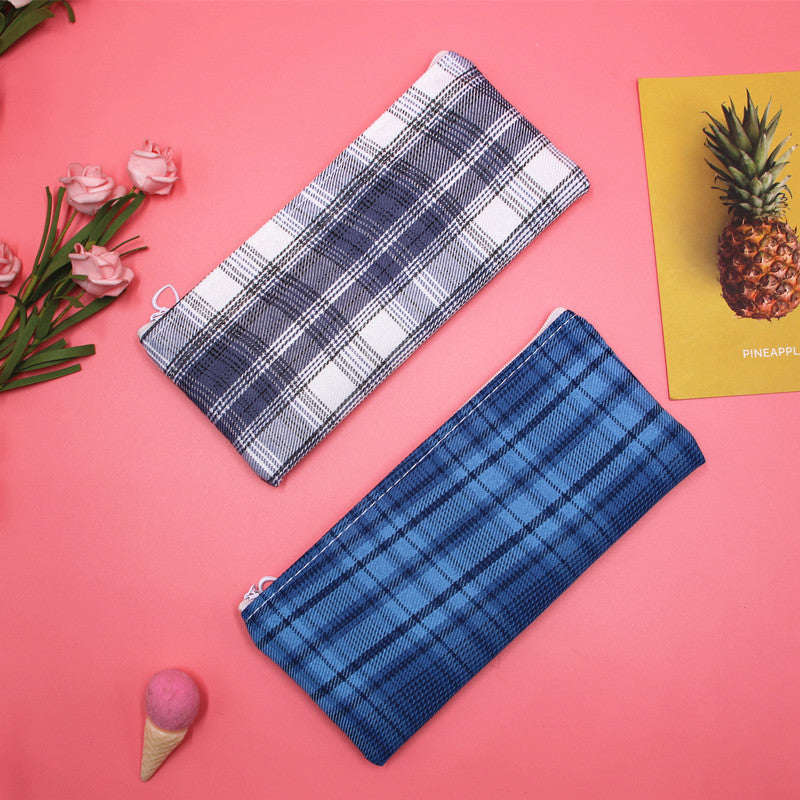 Stylish Plaid Pencil Case Bowlift