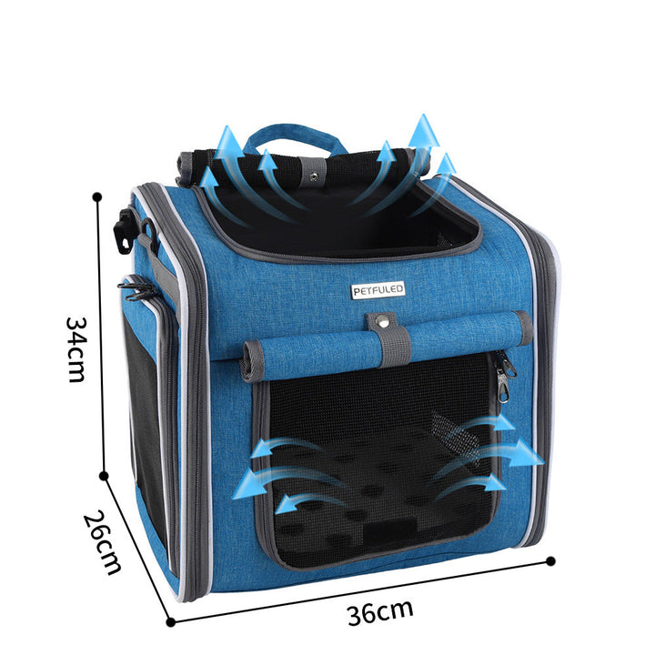 breathable bike-mounted pet carrier with mesh ventilation, top-entry access and safety leash Bowlift