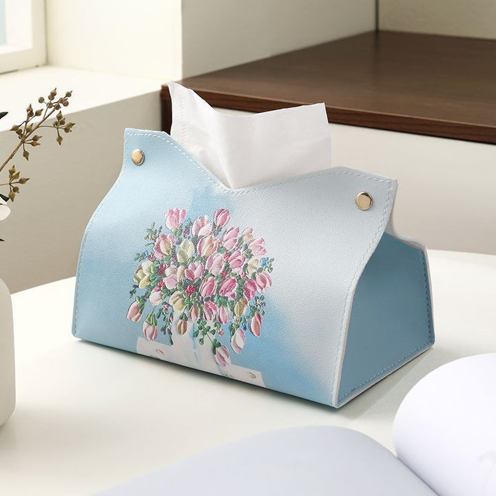 Decorative Floral Design Tissue Box Cover Bowlift