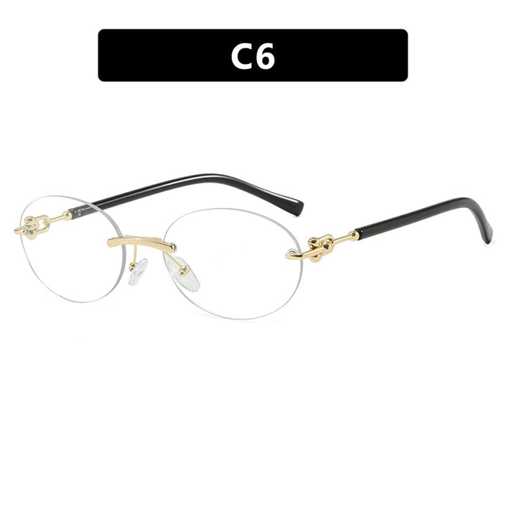 Women oval sunglasses with luxurious metal frame and mirrored lenses Bowlift