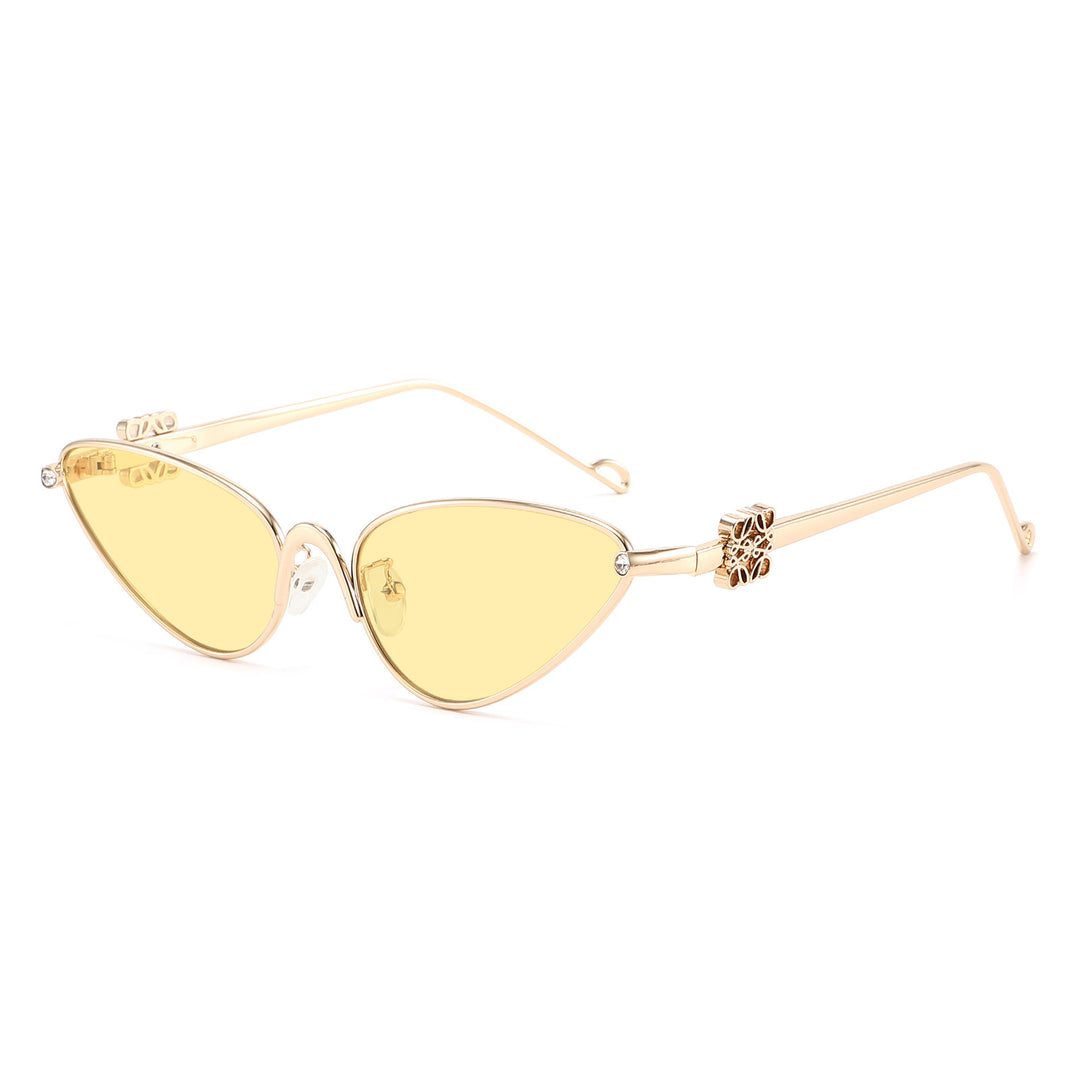 Women's Cat-Eye Sunglasses with Elegant Accents and UV Protection Bowlift