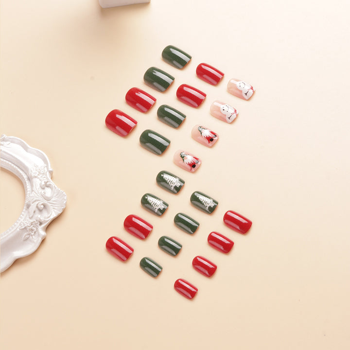 Festive Winter-Themed Press-On Nail Art Bowlift