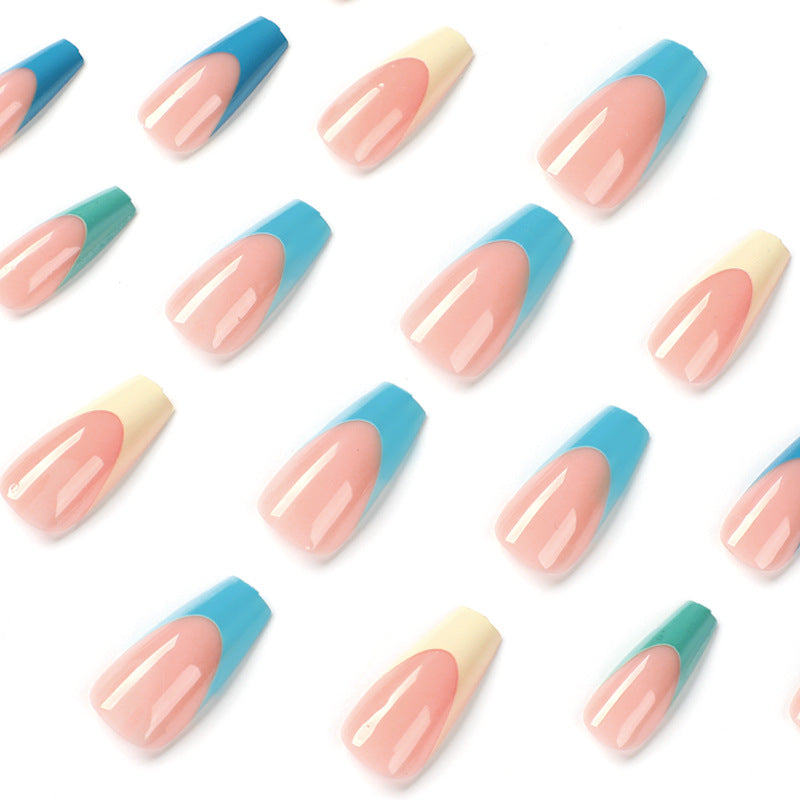 Artful Nail Extensions with Precise Gradient and Elegant Accents Bowlift