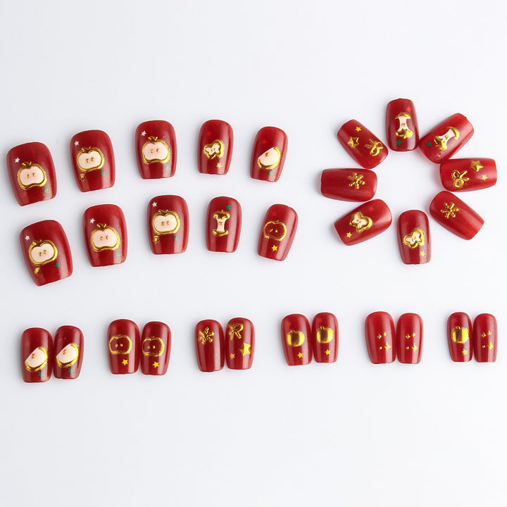 Festive Themed Press-On Nail Art Set Bowlift 1787542947