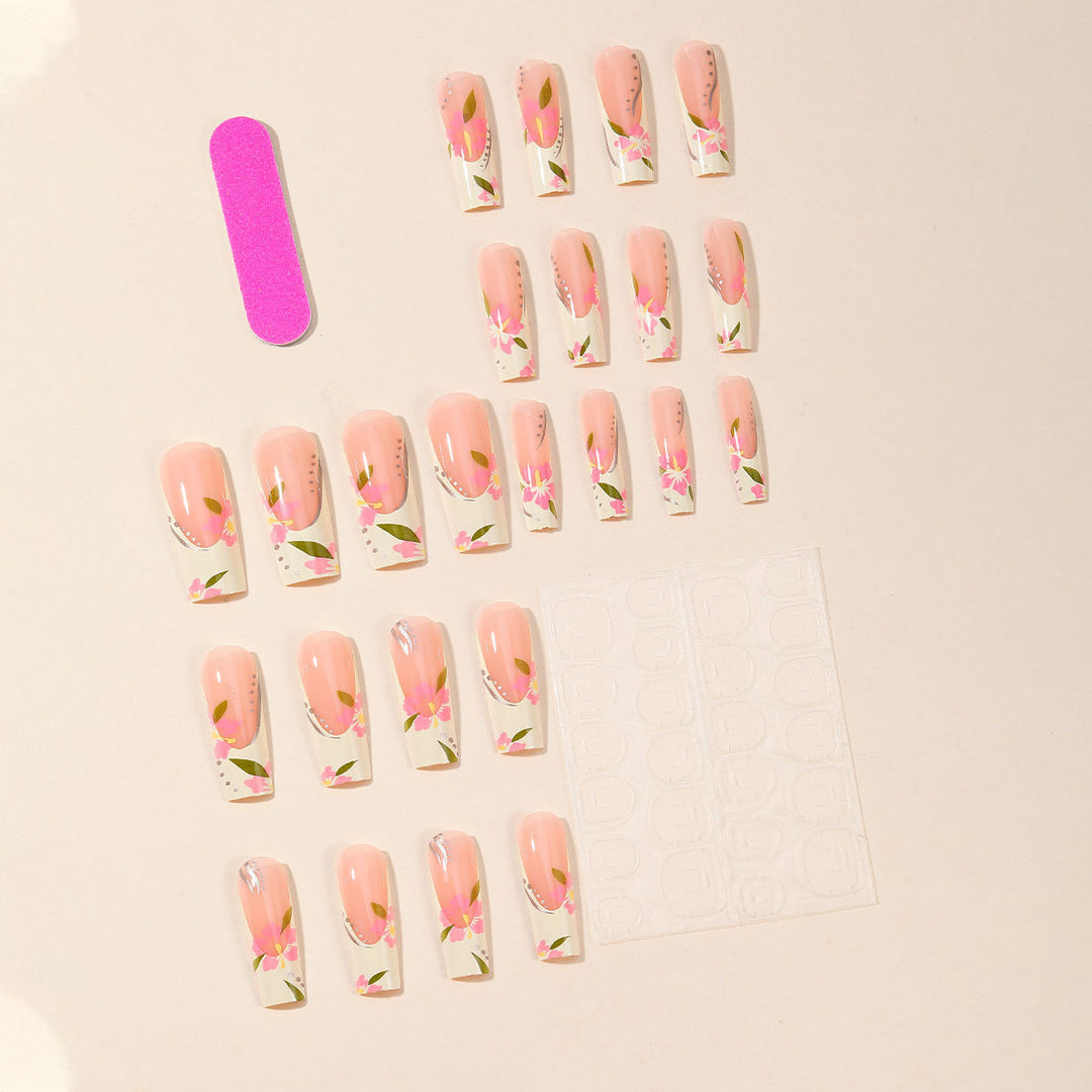 Floral Effect Nail Art Extensions Bowlift