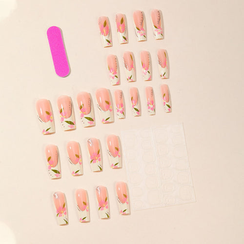 Floral Effect Nail Art Extensions Bowlift