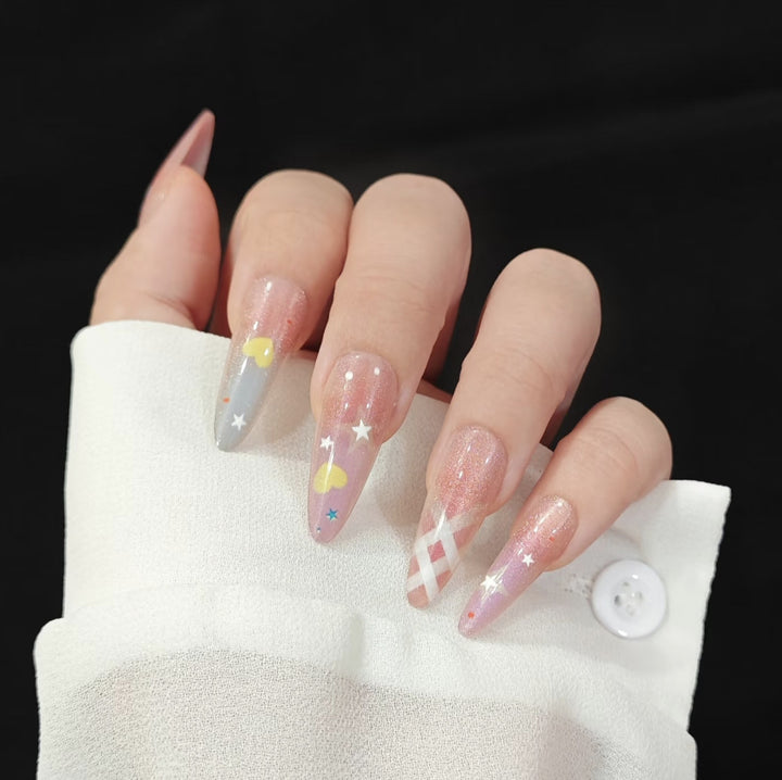 Artistic Floral Detailed Press-On Nail Set Bowlift