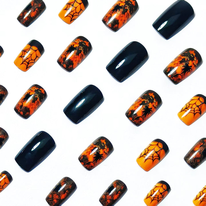 Halloween-Themed Spider Web Nail Art Bowlift