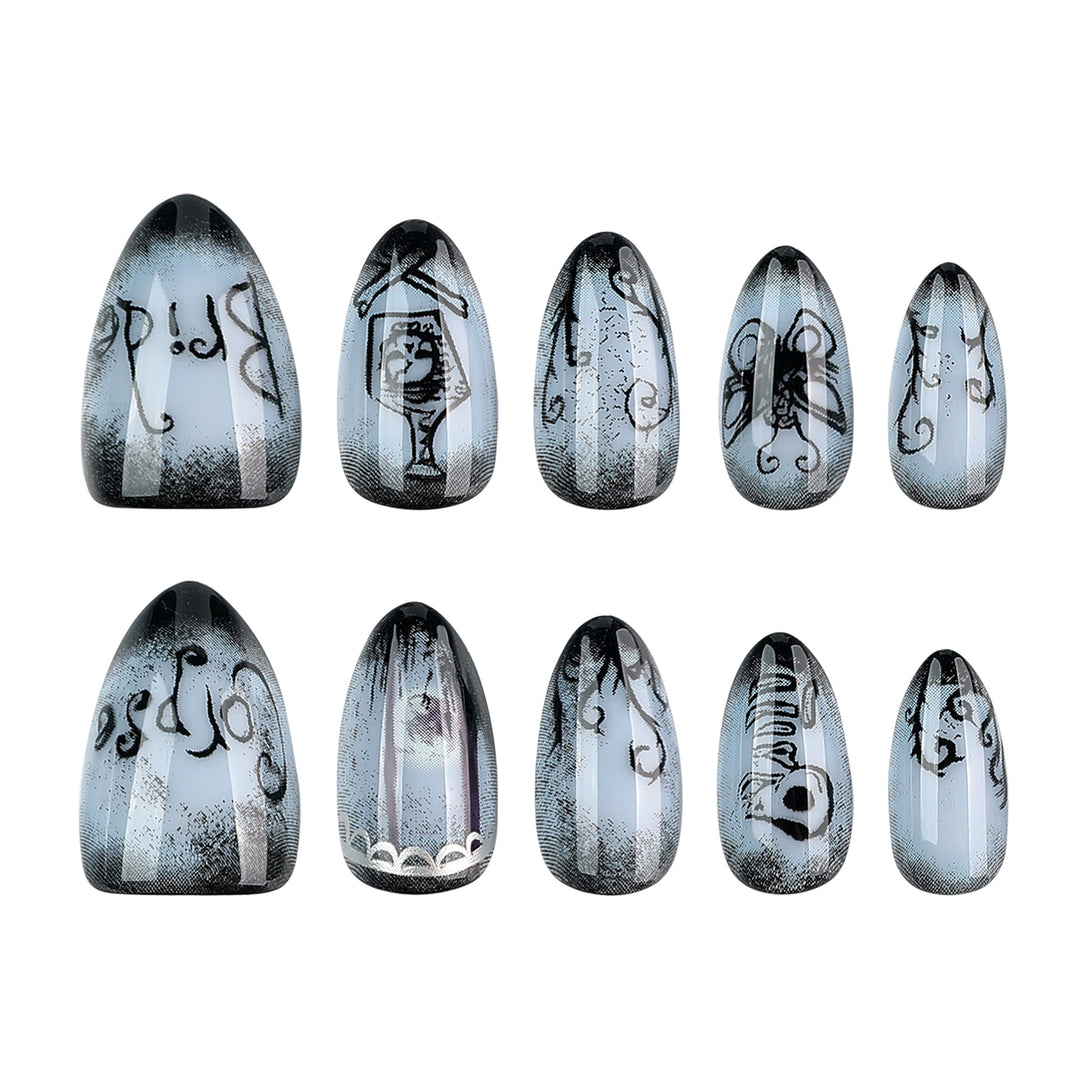 Creative Halloween Nail Art in Gothic Style Bowlift