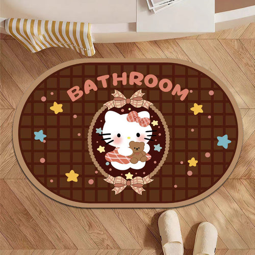 Playful Cartoon-Themed Bathroom Mat