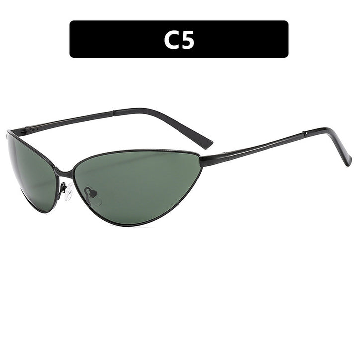 Women's Cat-Eye Sunglasses with Fashionable Metal Frame Bowlift