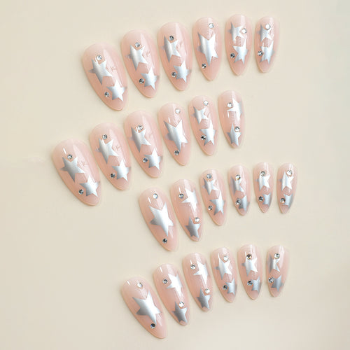 Acrylic nail set with glamorous star accents Bowlift