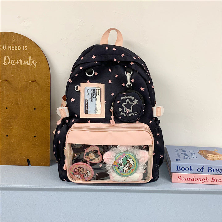 Star-Embellished Transparent Backpack