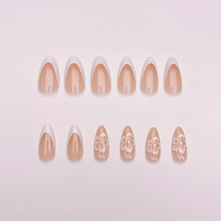 Stylish Floral Accent Nail Art Bowlift