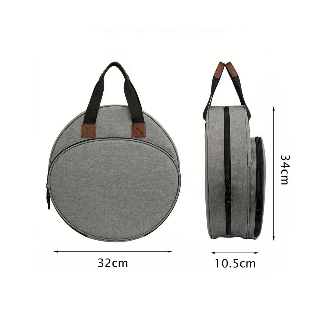 Round Tote Bag with Practical Two-Way Zipper Bowlift