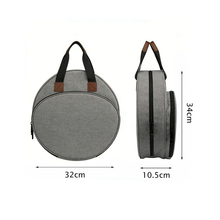 Round Tote Bag with Practical Two-Way Zipper Bowlift