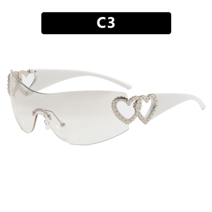 Ladies Fashion Sunglasses with Heart Applications Bowlift