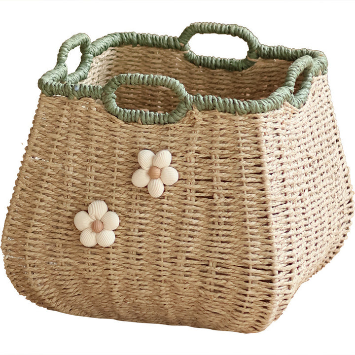 Stylish storage basket with flower appliqué Bowlift