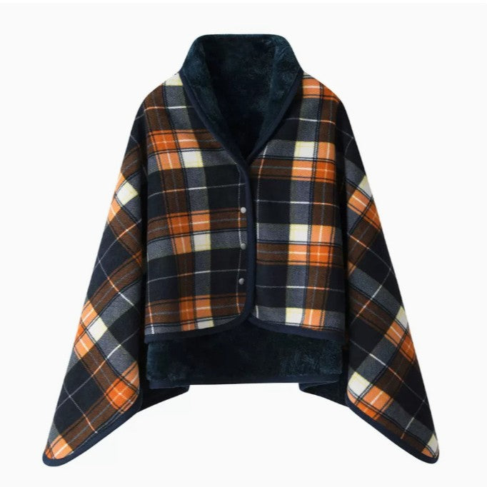 Women Cozy Warm Keeping Poncho Blanket Bowlift