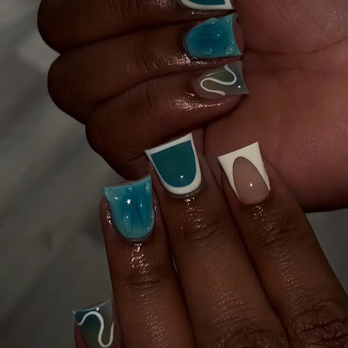 Artistic Abstract Nail Art Extensions Bowlift
