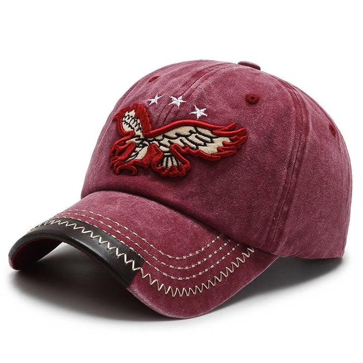 Men's Distressed Embroidered Baseball Cap Bowlift