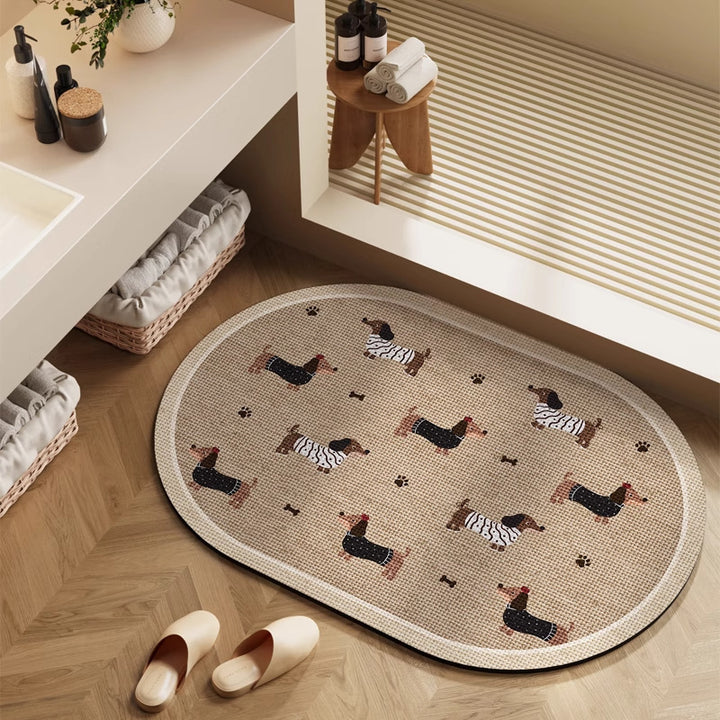 Playful Cartoon Character Bath Mat