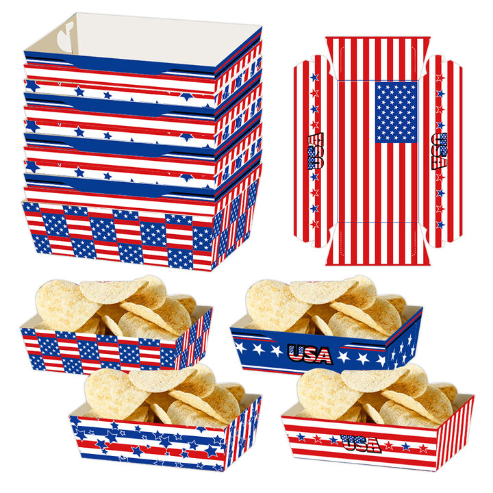 Unisex nan decorative gift boxes made of sturdy cardboard with foldable plug bottom and Americana star-and-stripes pattern Bowlift