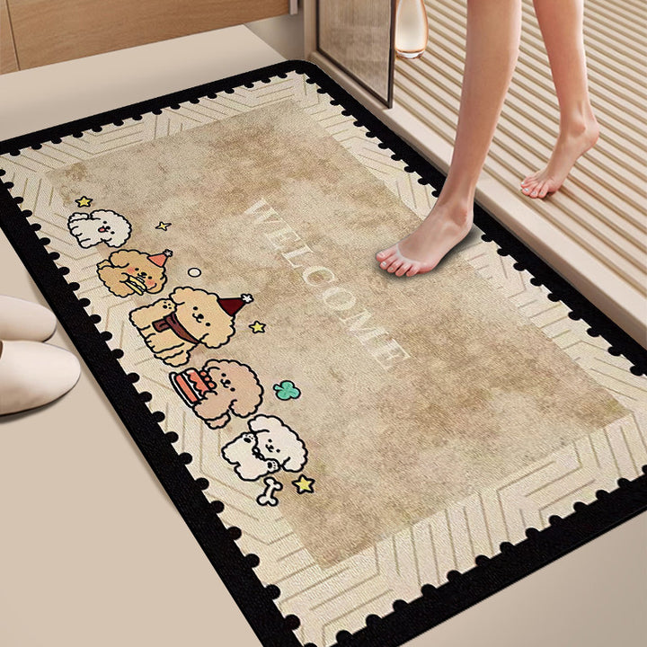 Plush Dog-Themed Bath Mat Bowlift