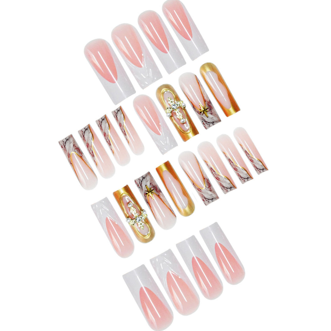Decorative Long Press-On Nail Art Bowlift