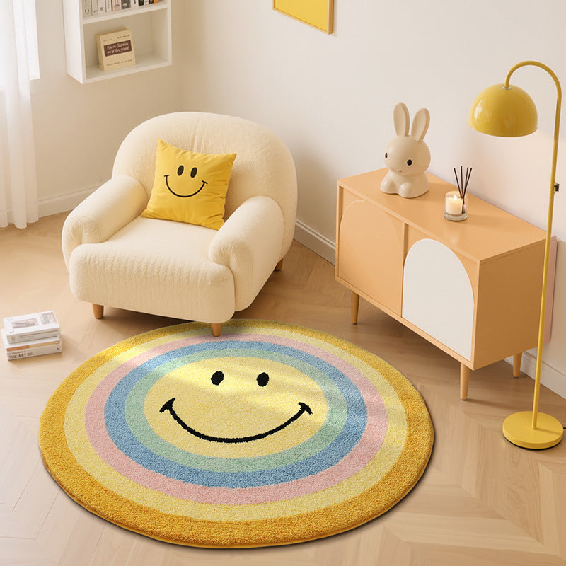 Playful Smiley Face Area Rug Bowlift