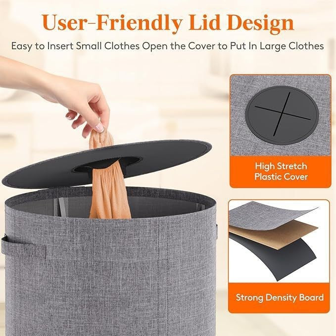 Large laundry basket with removable inner bag Bowlift