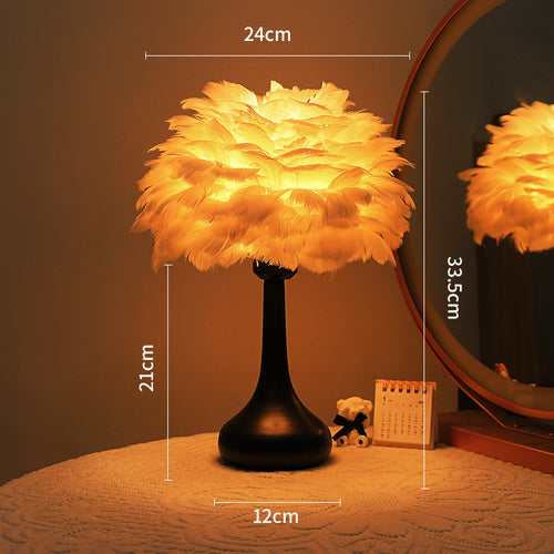 Feather-Style Illuminated Table Lamp