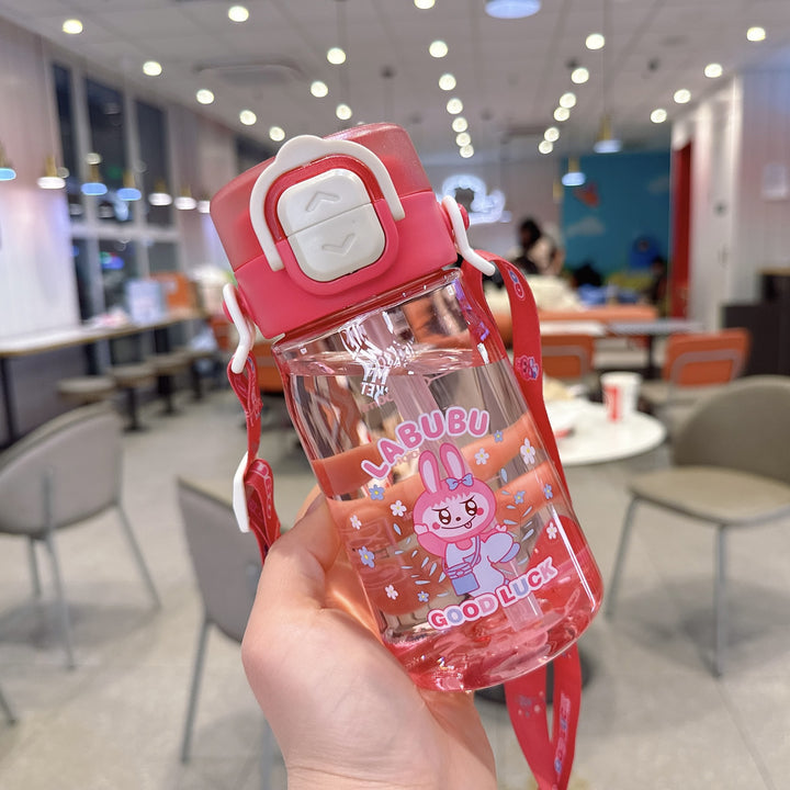 Women's Child-Safe Water Bottle with Practical Silicone Strap Bowlift