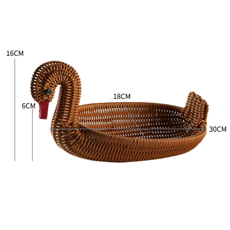 Decorative Woven Duck-Shaped Storage Basket Bowlift