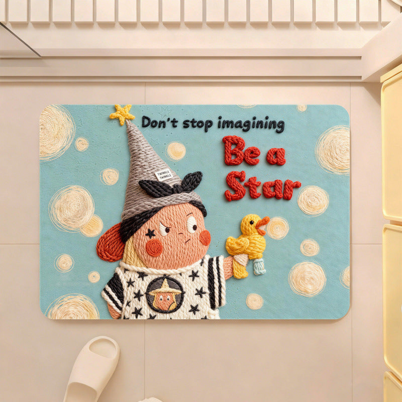 Cute Cartoon-Themed Plush Area Mat