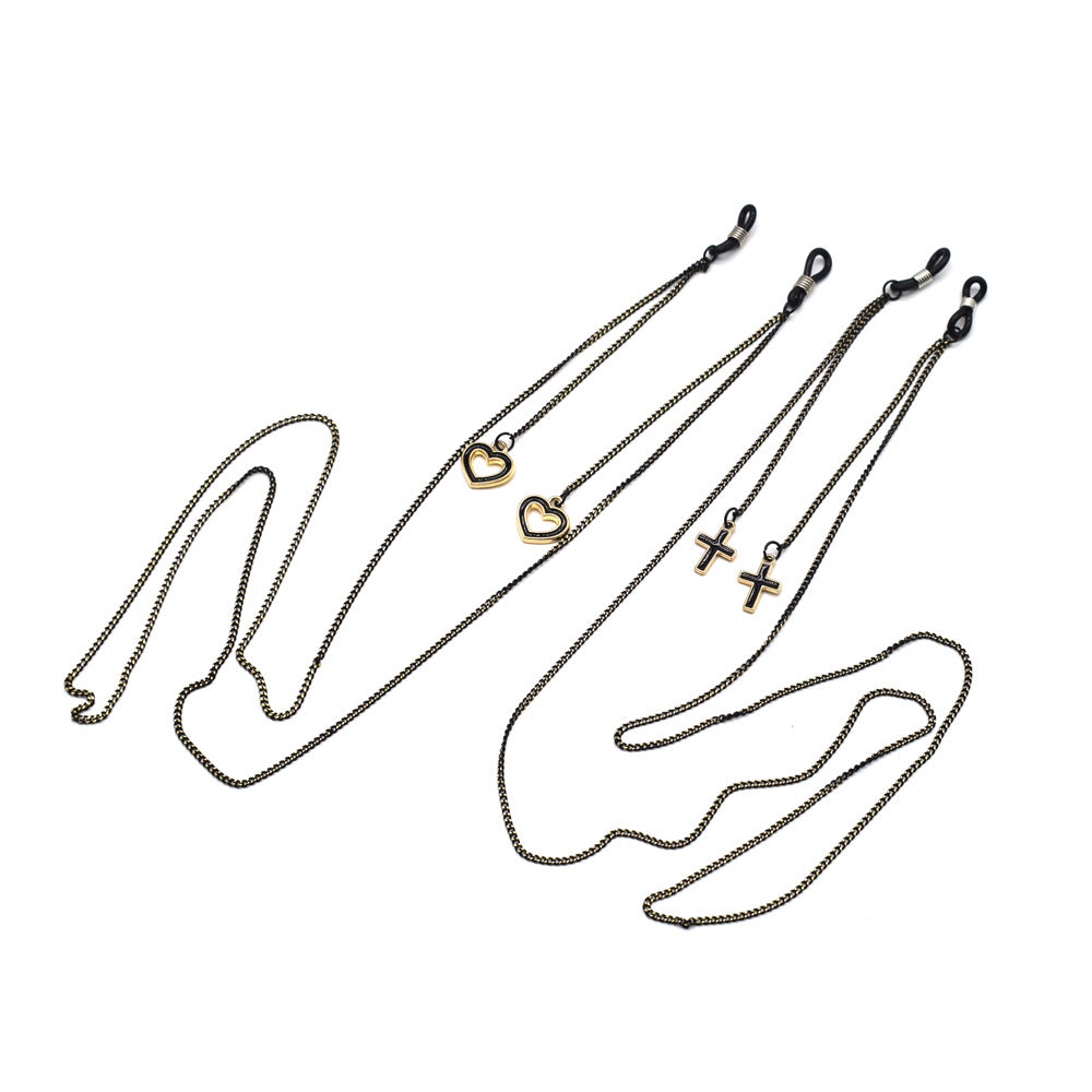 Heart-Embellished Eyewear Holder Chain Bowlift