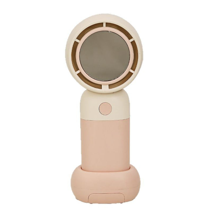 Women Portable Handheld Fan with Mirror Bowlift