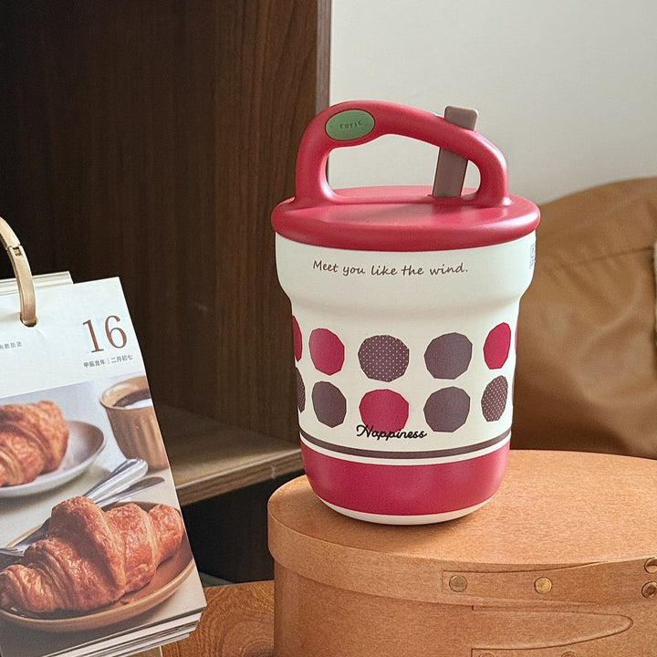 Ladies cheerful thermos with practical handle Bowlift