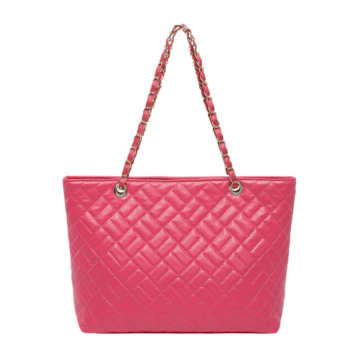 WoQuilted Tote Bag with Chain Handles Bowlift