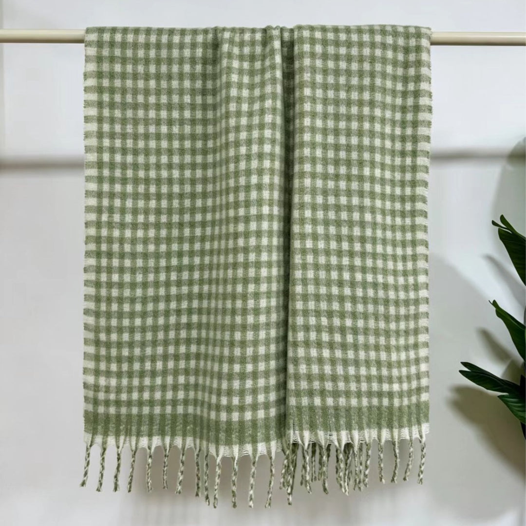 Checkered Fringe Scarf